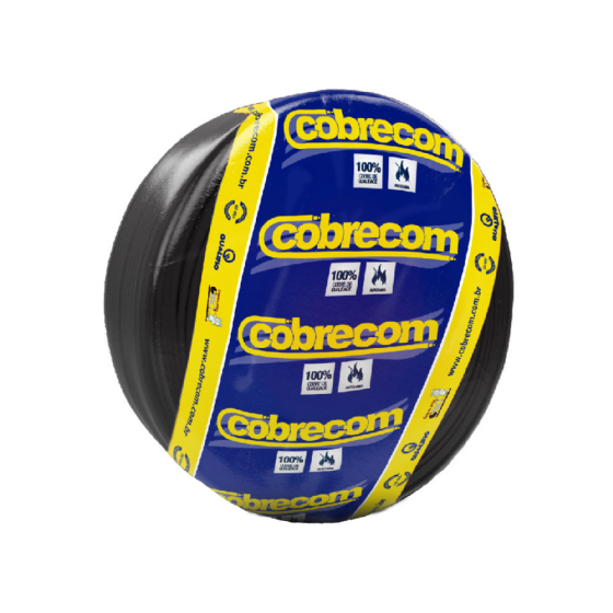Cabo Flexível 750V 4,0mm² Preto (Rolo 100m) - Cobrecom