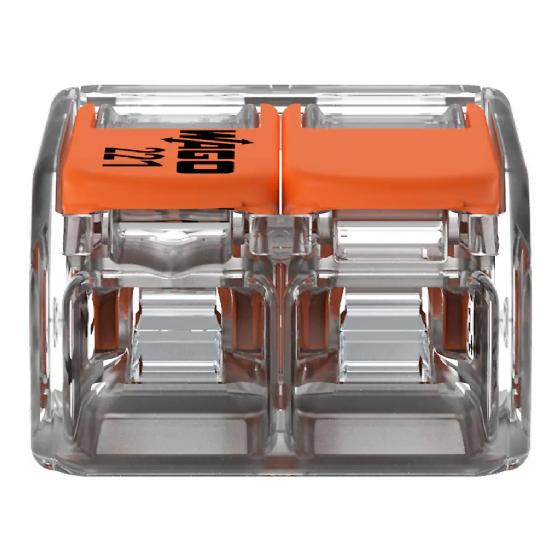 Conector de Emenda Rápida WAGO 2 Condutores 4mm² Linha 221 - Cód: 221-412