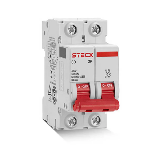 Mini Disjuntor Steck Bipolar 20A Curva C 3kA. Cód: SDD62C20