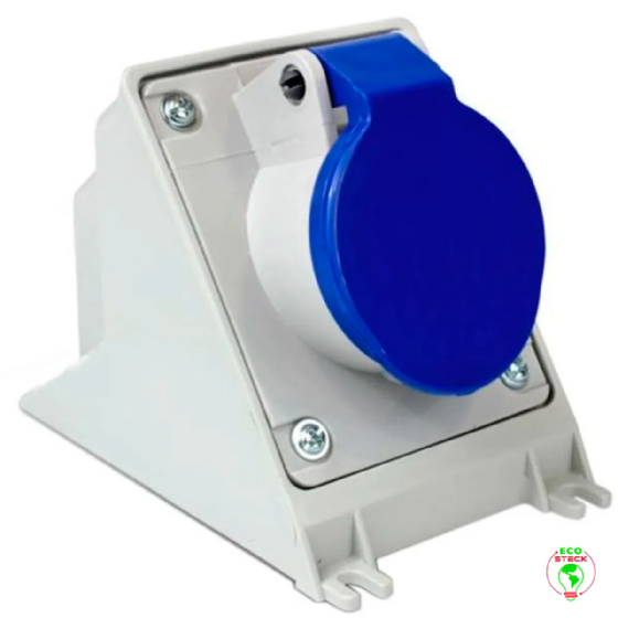 Tomada Sobrepor 3P+T Steck Newkon 32A 250V 9h Azul. Cód: N4209
