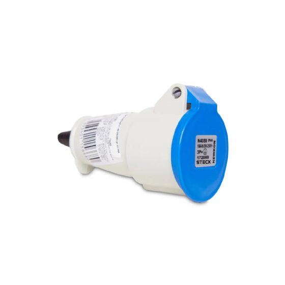 Acoplamento 3P+T Steck Newkon 16A 240V 9h Azul. Cód: N4059