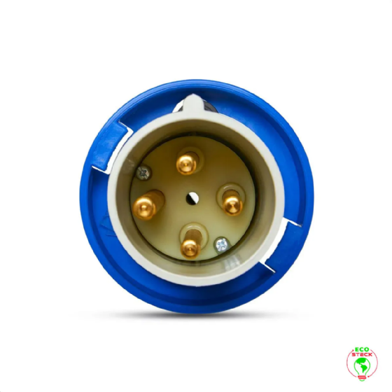 Plugue 3P+T Steck Newkon 63A 250V 9h Azul. Cód: N4579