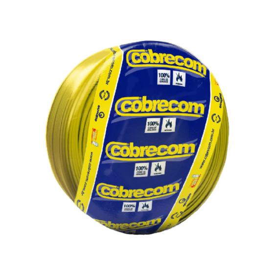 Cabo Flexível 750V 6,0mm² Amarelo (Rolo 100m) - Cobrecom