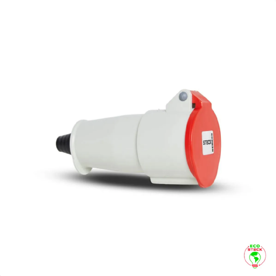 Acoplamento 3P+T Steck Newkon 32A 380V 6h Vermelho. Cód: N4256