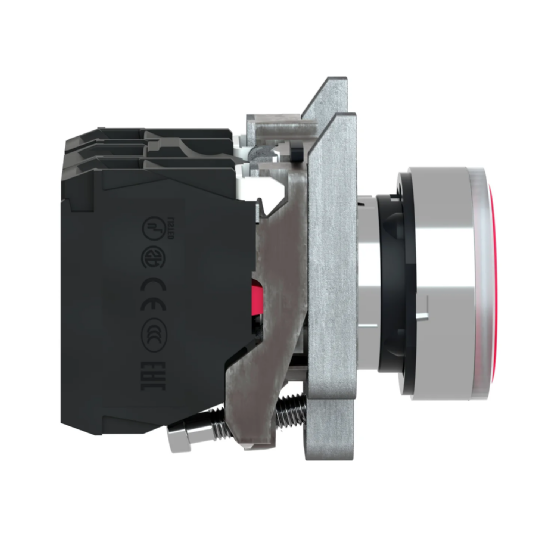 Botão Iluminado Schneider Harmony XB4 Metálico Vermelho 24V 1NA+1NF. Cód: XB4BW34B5