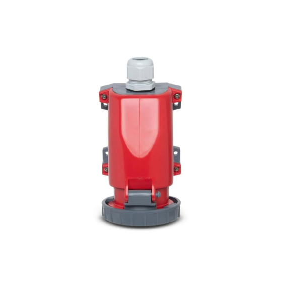 Tomada Sobrepor 3P+T Steck Shark 32A 440V 3h Vermelho IP67. Cód: S4203W
