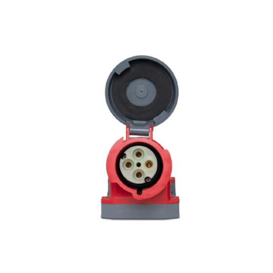 Tomada Sobrepor 3P+T Steck Shark 32A 440V 3h Vermelho IP67. Cód: S4203W