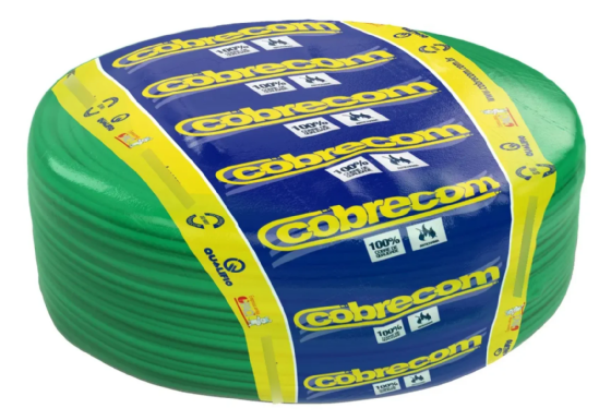 Cabo Flexível 750V 2,5mm² Verde/Amarelo (Rolo 100m) - Cobrecom