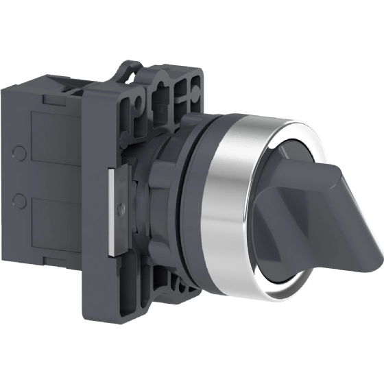 Seletor Schneider Easy Harmony XA2 Plástico 2 Posições Retorno 1NA. Cód: XA2ED41