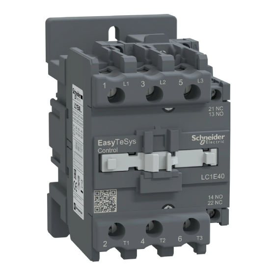 Contator Tripolar Schneider EasyPact TVS 40A 220V 1NA+1NF. Cód: LC1E40M7