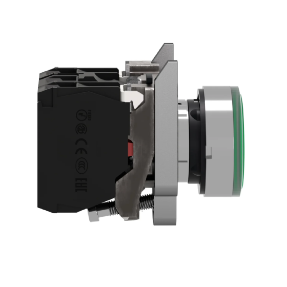 Botão Iluminado Schneider Harmony XB4 Metálico Verde 24V 1NA+1NF. Cód: XB4BW33B5