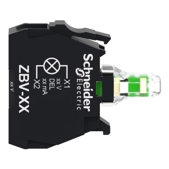 Bloco Luminoso Schneider LED Branco 220V-240V ZBVM1