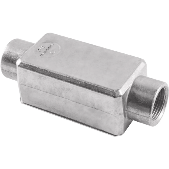 Condulete Alumínio Com Rosca BSP Tipo E 3/4" Com Tampa 56102/022