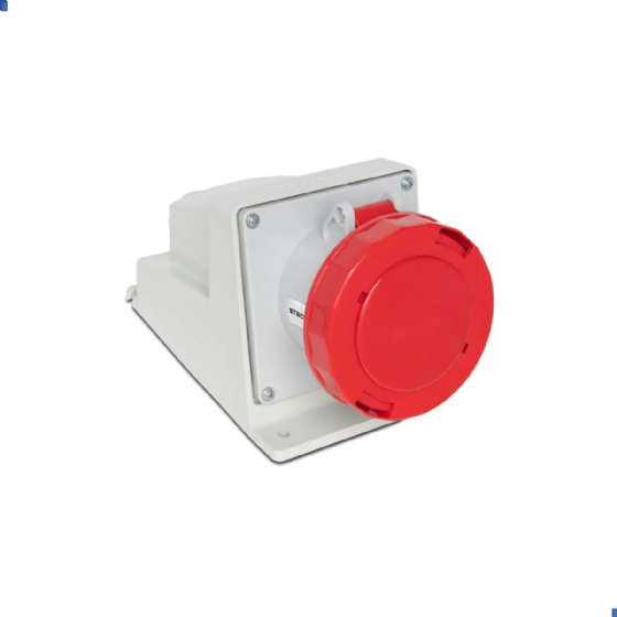 Tomada Sobrepor 3P+T Steck Newkon 63A 440V 6h Vermelho. Cód: N4506