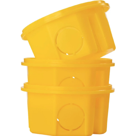Caixa PVC 3x3 Amarela p/ Embutir 57500/043