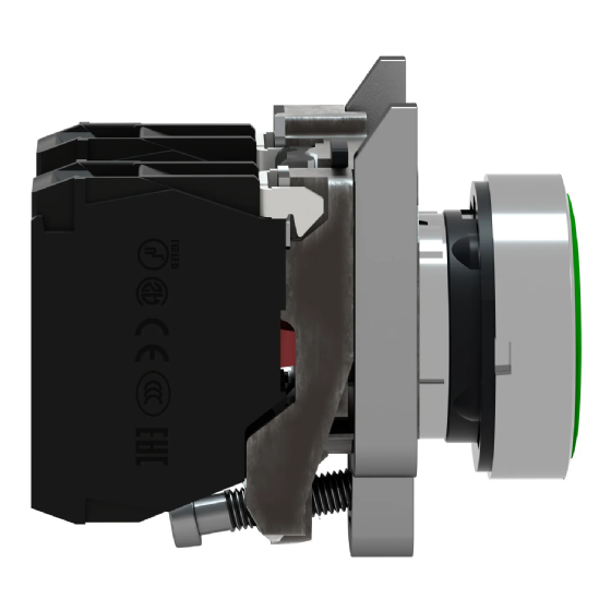 Botão Impulso Schneider Harmony XB4 Metálico Verde 1NA+1NF. Cód: XB4BA35