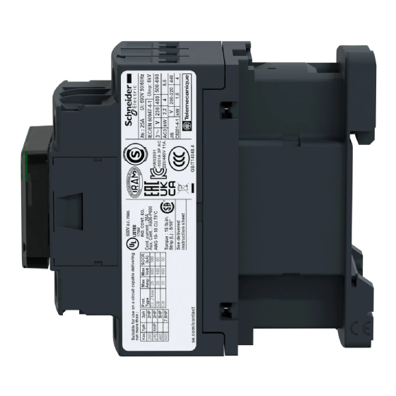 Contator Tripolar Schneider TeSys Deca 9A 220V 1NA+1NF LC1D09M7