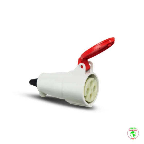 Acoplamento 3P+T Steck Newkon 16A 380V 6h Vermelho. Cód: N4056