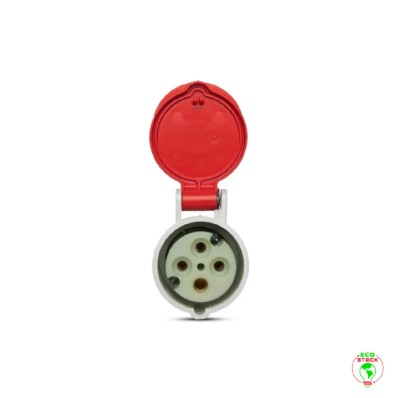 Acoplamento 3P+T Steck Newkon 16A 380V 6h Vermelho. Cód: N4056
