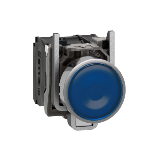 Botão Iluminado Schneider 22mm Azul LED 24V 1NA+1NF XB4BW36B5