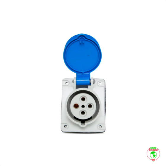 Tomada Embutir 2P+T Steck Newkon 16A 240V 6h Azul. Cód: N3046